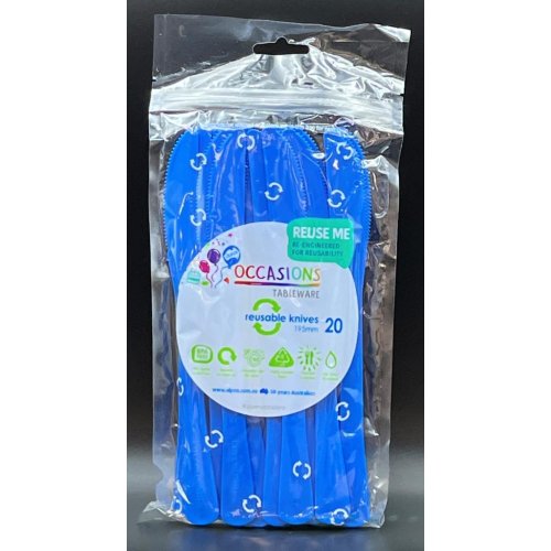 Plastic Knife Royal Blue Pack of 20