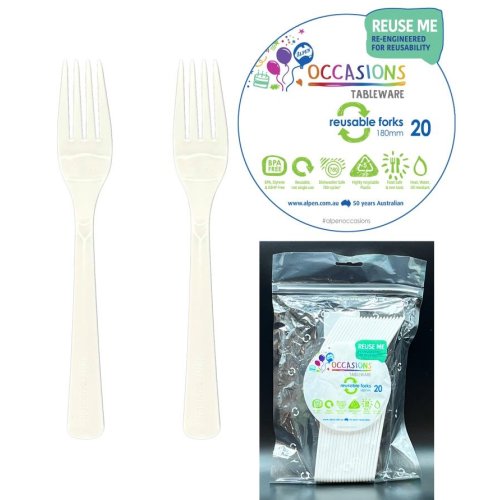 Plastic Forks White Pack of 20