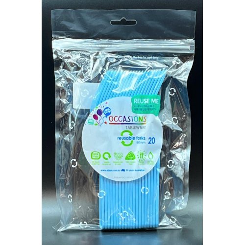 Plastic Forks Light Blue Pack of 20