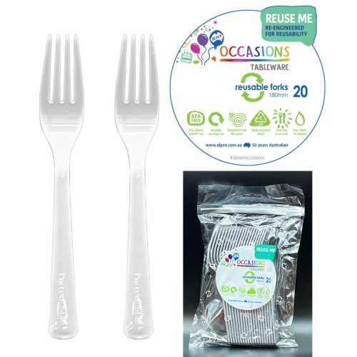 Plastic Forks Silver Pack of 20