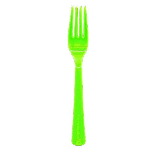 Plastic Forks Lime Green Pack of 20