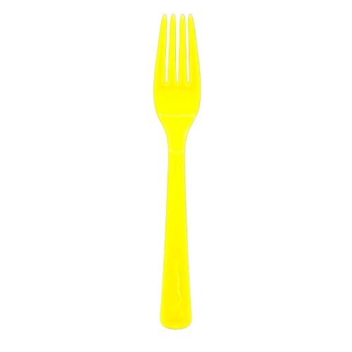 Plastic Forks Yellow Pack of 20