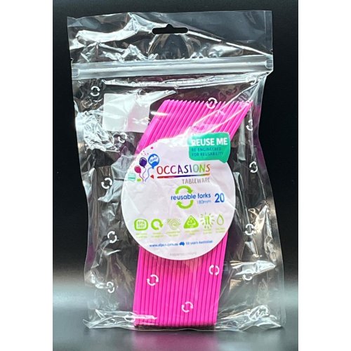 Plastic Forks Magenta Pack of 20