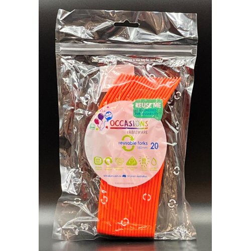 Plastic Forks Orange Pack of 20