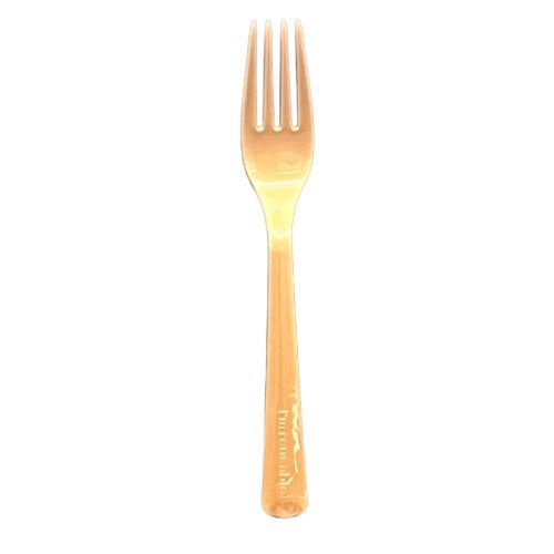 Reusable Rose Gold Plastic Forks 190mm Pack of 20 Durable PP5 Party Cutlery
