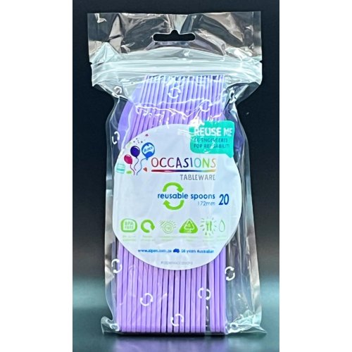 Plastic Spoons Lavender Pack of 20
