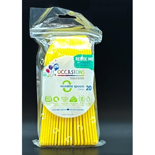 Plastic Spoons Yellow Pack of 20