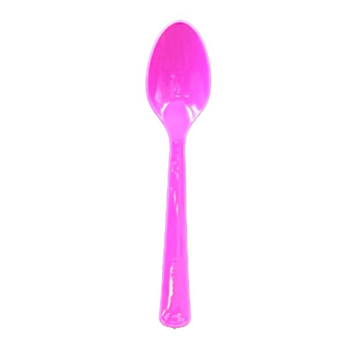 PLASTIC SPOONS MAGENTA Pack of 20