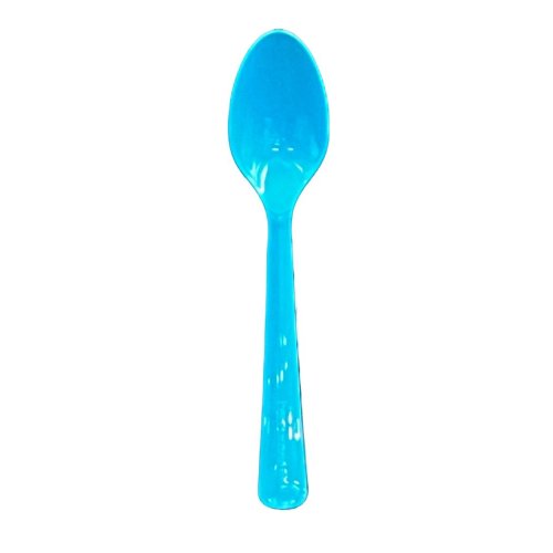 PLASTIC SPOONS AZURE BLUE Pack of 20