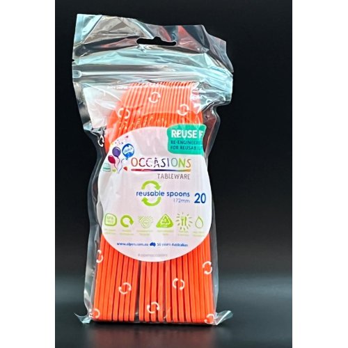 Plastic Spoons Orange Pack of 20