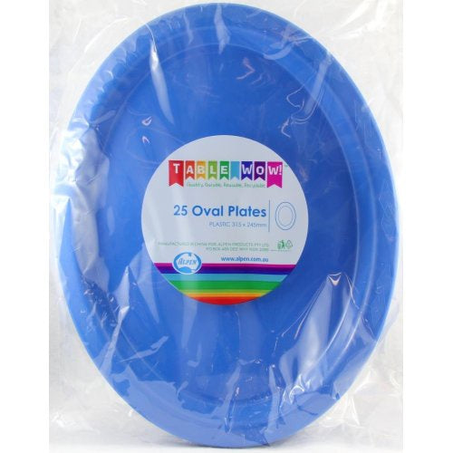 Oval Plates Royal Blue Pack Of 25