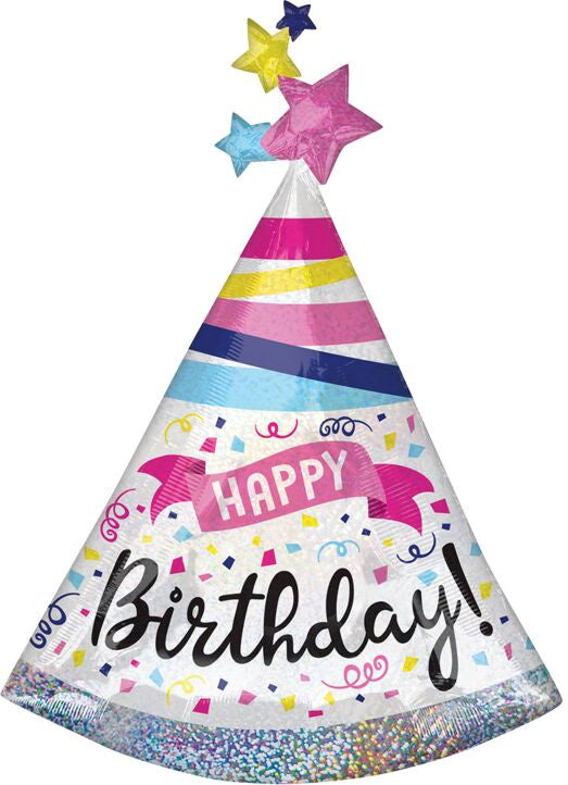 Anagram Happy Birthday Sparkle Banner Foil Supershape 36 Inch(91 Cm) Balloon