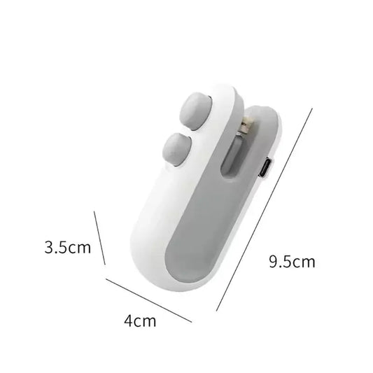2IN1 Mini Sealing Machine USB Rechargable Heat Sealer Storage Bag Plastic Package Food Sealer Clip Bag Handheld Food Heat Sealer