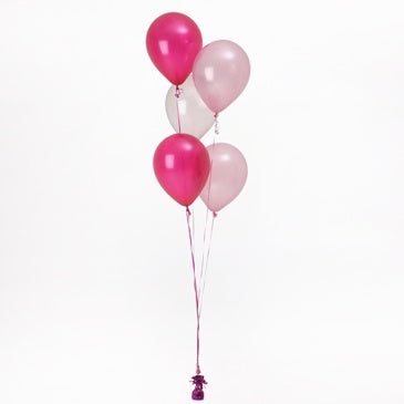 Bunch Of 5 Helium Balloons Perfect Pink Table Centerpiece
