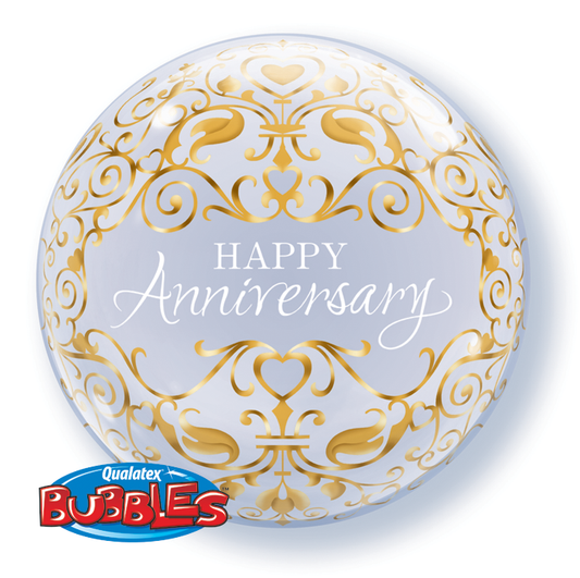 Bubble Balloon 22" Gold Anniversary