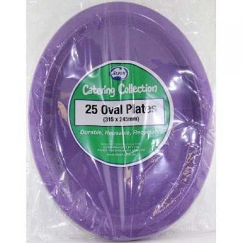 Oval Plates Purple Pack Of 25