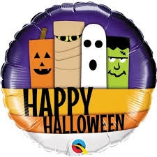 Halloween Line-up Foil Balloon 18"(45cm)