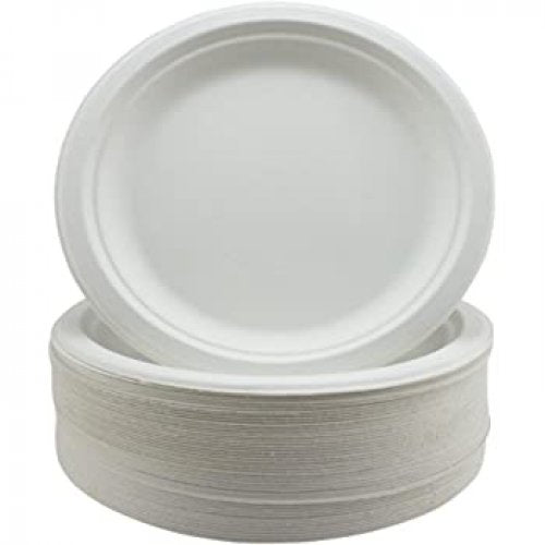 Sugarcane Lunch Plates 180mm White P50