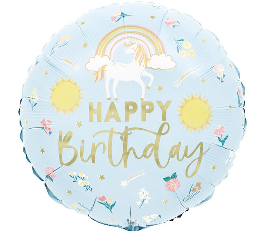 Dainty Unicorn Birthday Foil Balloon 43cm (17")