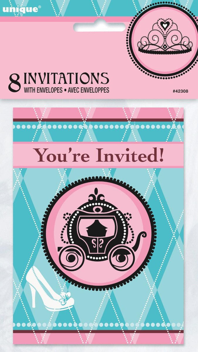 Fairytale Princess Invitations – Pack of 8 Party Invites (9.7 x 13.6cm / 5.3" x 3.8")
