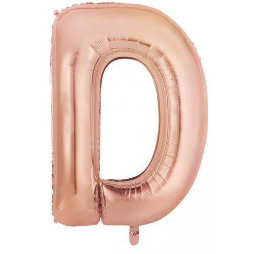 34"(86CM) Decrotex Foil Balloon Alphabet Rose Gold #D
