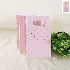 Pink Dotty Party Bag with Gold Foiled Pack of 6