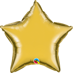 Star Metallic Gold Plain Foil Balloon 36"