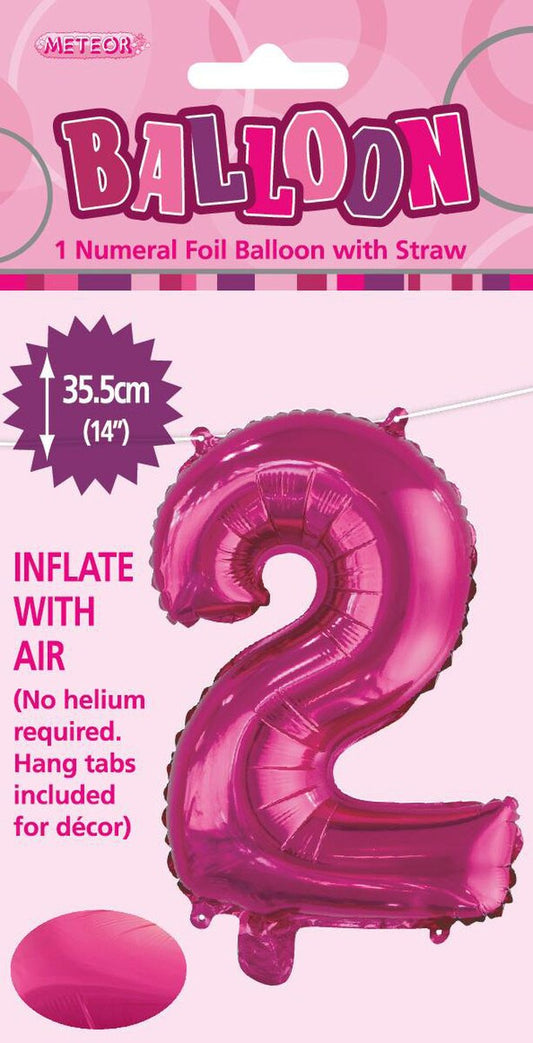 NUMERAL FOIL 14" PKG- H/PINK 2
