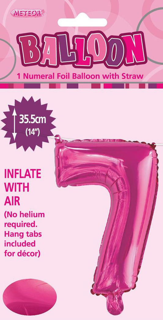 NUMERAL FOIL 14" PKG- H/PINK 7