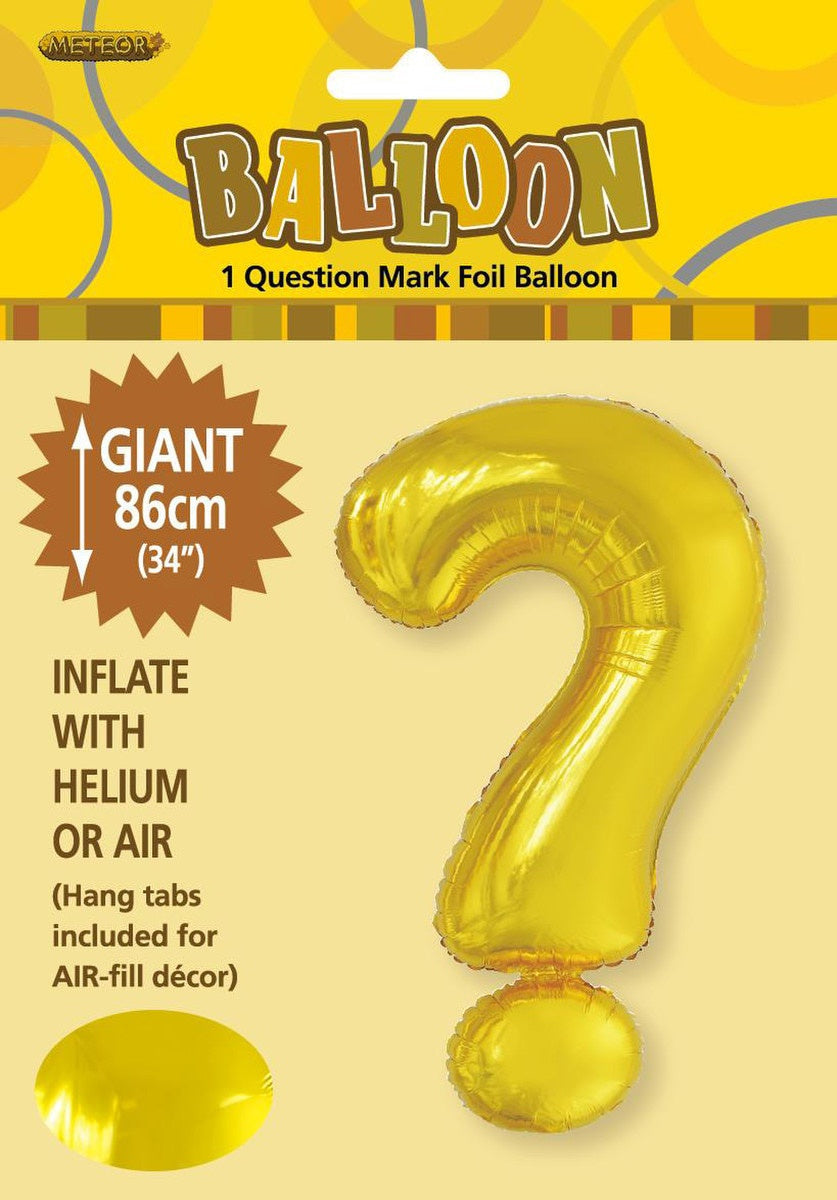 Gold Question Mark Alphabet Foil Balloon 86cm (34")