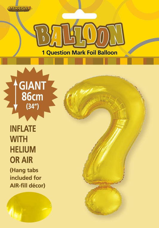 Gold Question Mark Alphabet Foil Balloon 86cm (34")