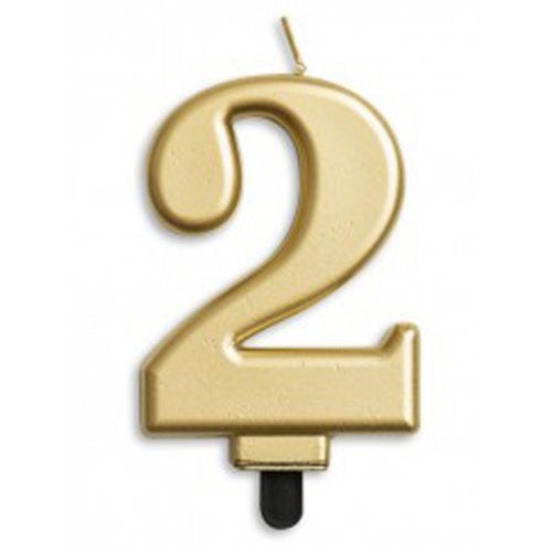 2 Gold Jumbo Candle P1