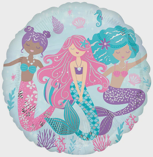 Jumbo Shimmering Mermaid P32 53cm Self-Sealing Foil Balloon - Under the Sea Party Decor for Mermaid Birthday Theme