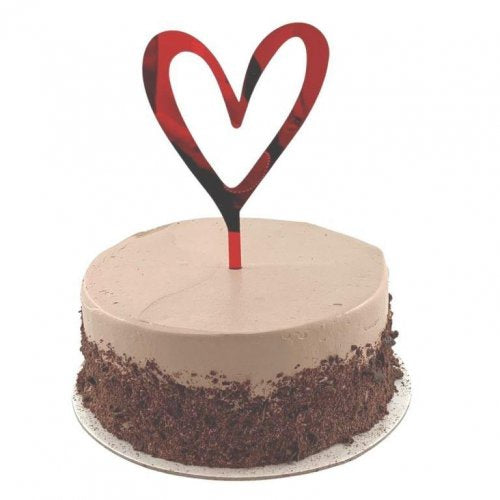 Cake Topper Acrylic 2mm Heart Red P1