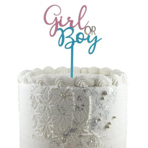 Cake Topper Acrylic 2mm Girl or Boy P1