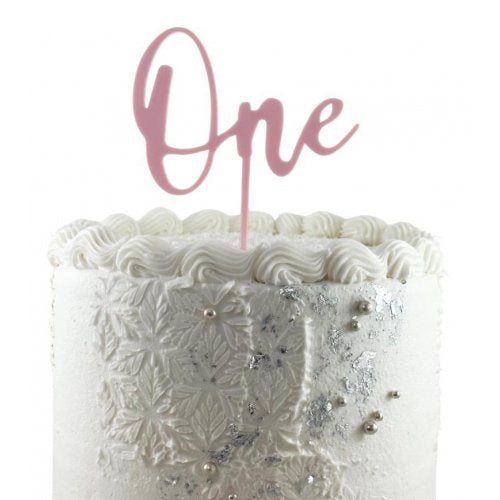 Cake Topper Acrylic 2mm One Light Pink P1