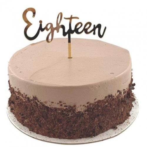 Cake Topper Acrylic 2mm Eighteen Gold P1