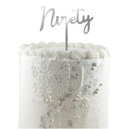 Cake Topper Acrylic 2mm Ninety Silver P1
