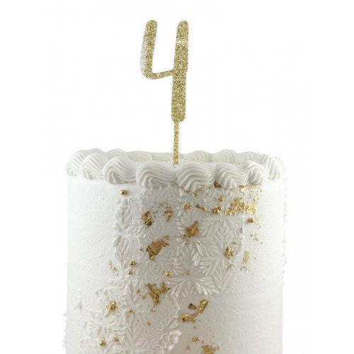 Cake Topper Acrylic Glitter 2.5mm Gold #4 P1