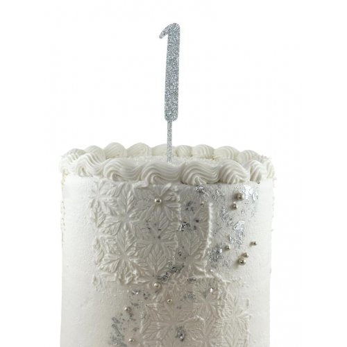 Cake Topper Acrylic Glitter 2.5mm Silver #1 P1