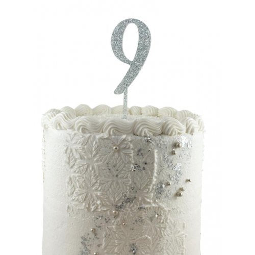 Cake Topper Acrylic Glitter 2.5mm Silver #9 P1