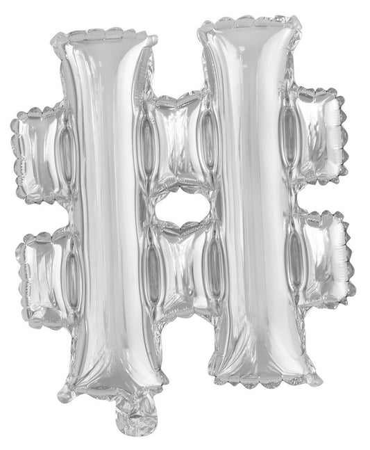 Silver "#" Alphabet Foil Balloon 35cm (14")