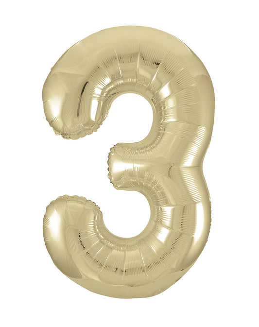 Large Foil Number Foil 34"(86cm) Champagne Gold 3