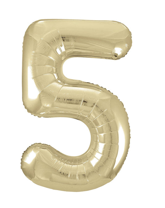 Large Foil Number Foil 34"(86cm) Champagne Gold 5