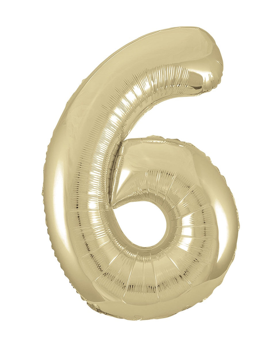 Large Foil Number Foil 34"(86cm) Champagne Gold 6