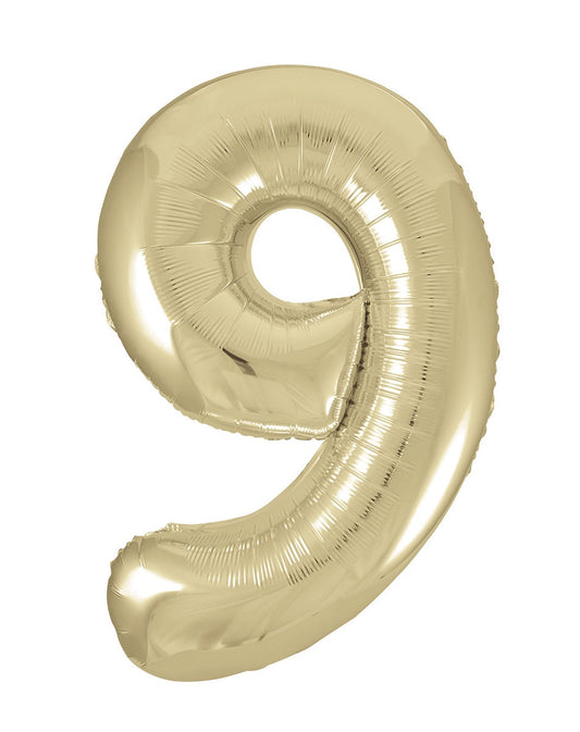 Large Foil Number Foil 34"(86cm) Champagne Gold 9