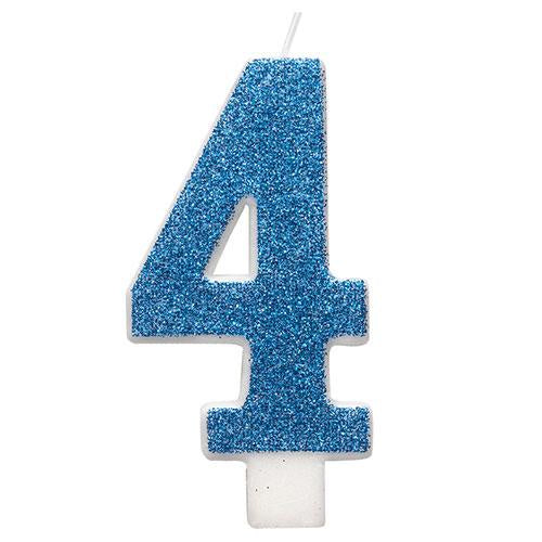 Numeral Candle 4 - Blue