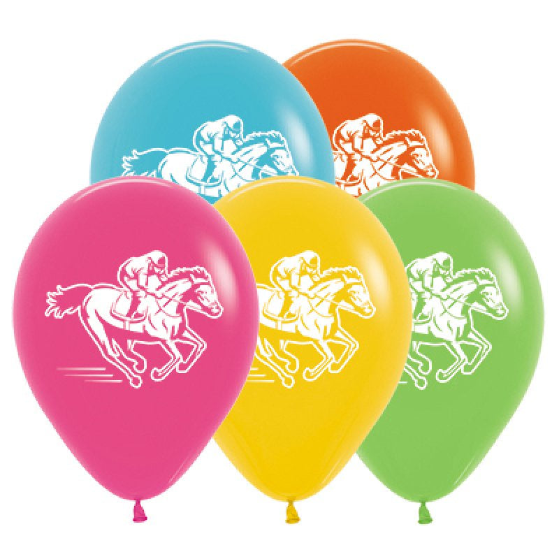 Latex Balloons 12"(30cm) Sempertex Horse Racing Tropical Assorted Pack of 25