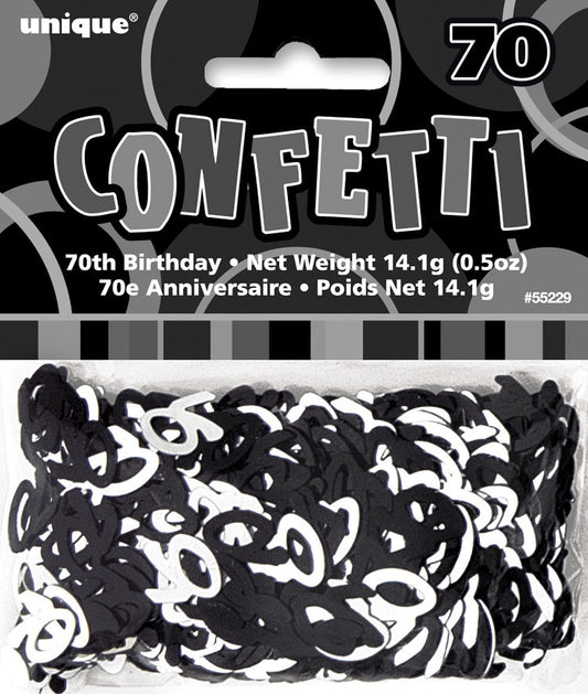 70TH Birthday Scatters Black