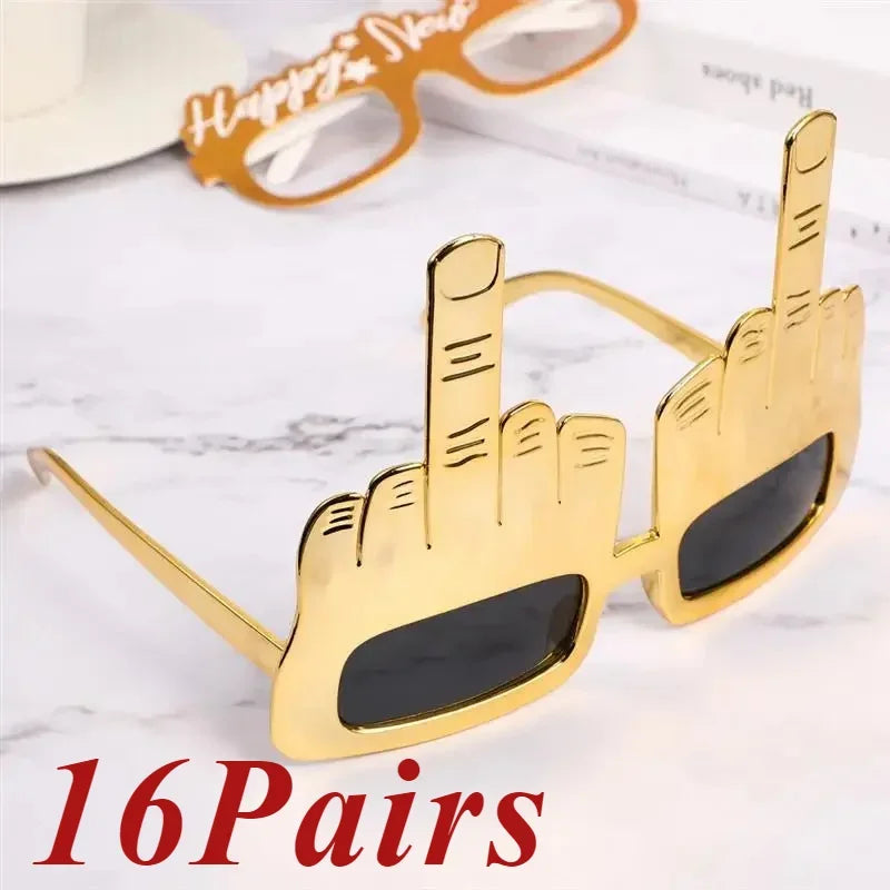 Creative Vertical Middle Finger Glasses, Decorative Props, Funny Sunglasses, Dance Party Props, Performances, Selfies, Glasses
